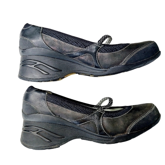 Ahnu Mary Jane Comfort Shoe Size 9 Black Slip On Wedge Vibram Sole Arch Support - Picture 15 of 16